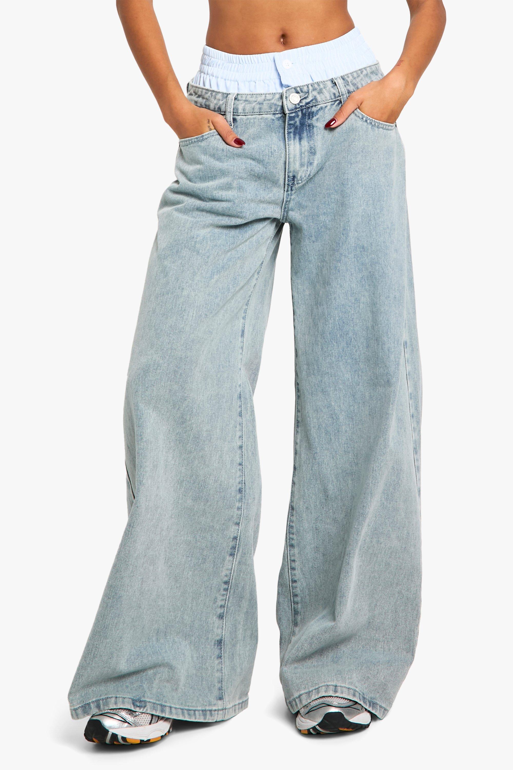 Contrast Waistband Boxer Detail Jean | boohoo USA Contrast Waistband Boxer Detail Jean | boohoo USA